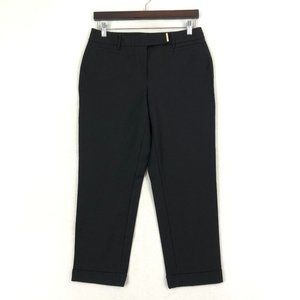 White House Black Market Women's Size 6 Black The Slim Crop Cuffed Stretch Pants